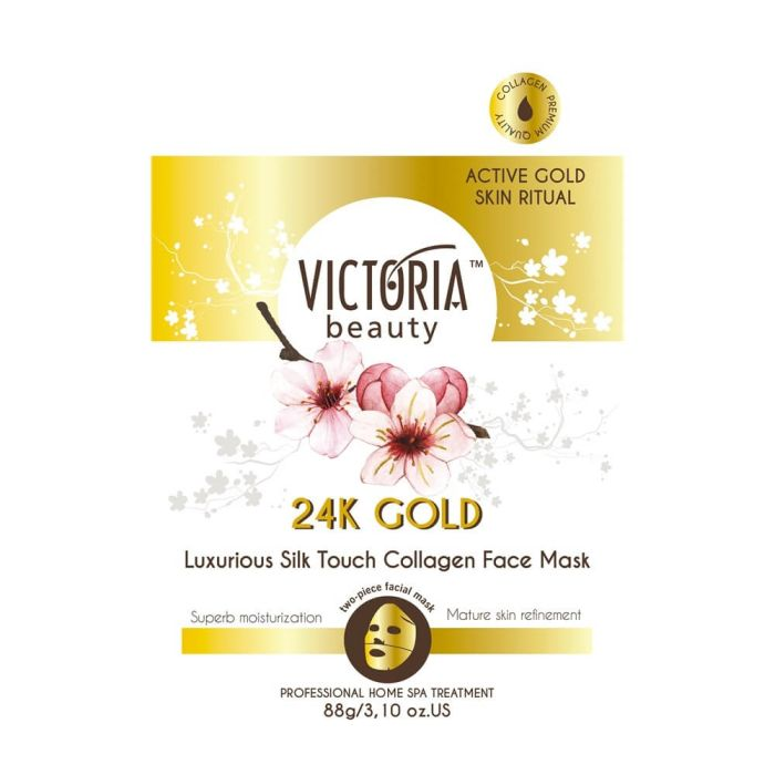 Victoria Beauty 24K Gold Luxurious Silk Touch Collagen Face Mask 88g — box view