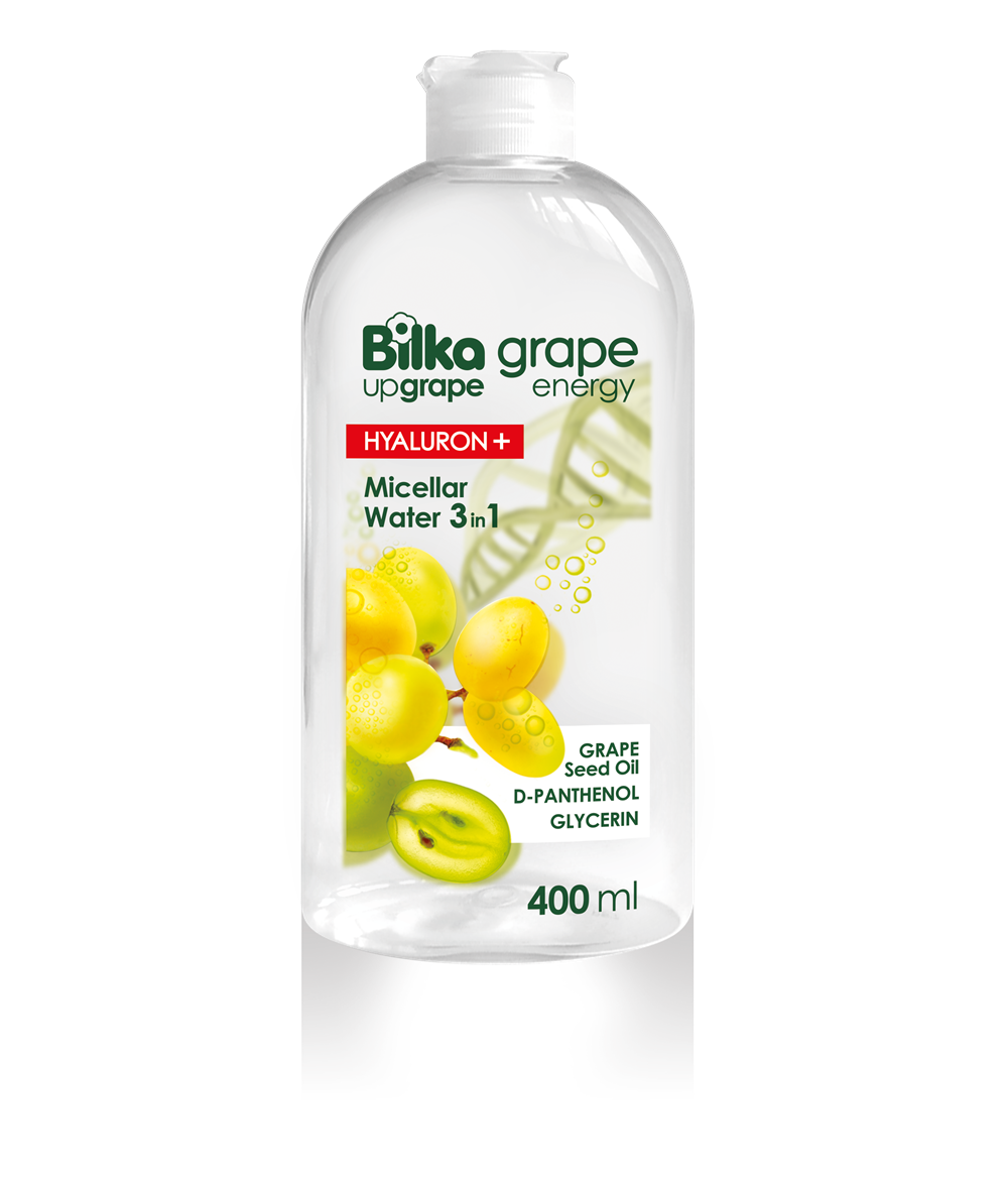 Bilka Upgrape Grape Energy 3-in-1 Micellar Water 400ml в прозрачна бутилка.